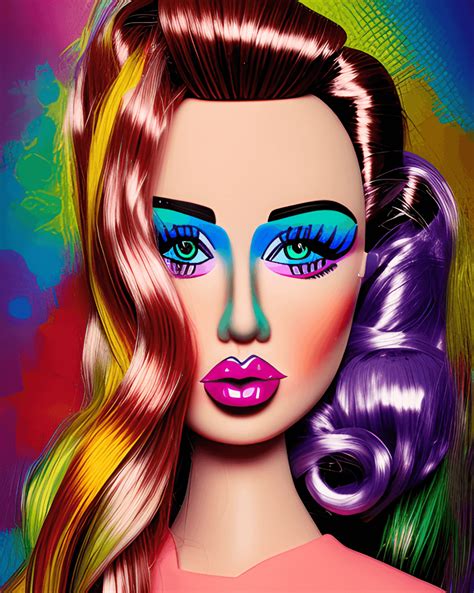 Pop Art Barbie Girl Smoking Portrait · Creative Fabrica