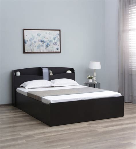 Buy Kosmo Imperial Queen Size Bed In Natural Wenge Finish With Drawer