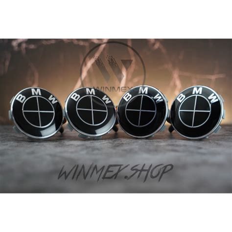 Set Of 4 Black BMW Alloy Wheel Centre Caps 68mm On OnBuy