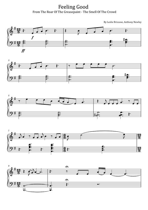 Feeling Good Arr Poon By Michael Buble Sheet Music For Piano Solo At