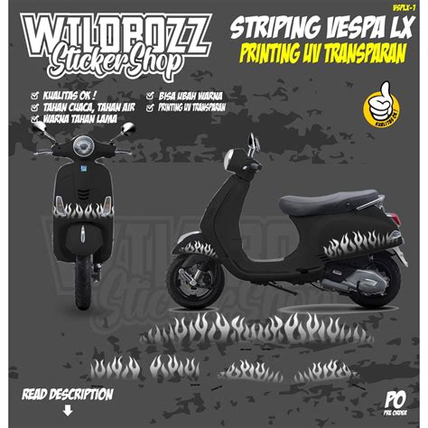 Jual Striping Vespa Lx Printing Uv Transparan Vsplx 1 Wildbozz