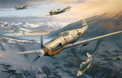 Wallpaper IL-2, Air force, Dogfight, Luftwaffe, Messerschmitt Bf.109 ...