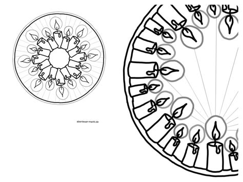 Ausmalbilder Kerzen Kerzen Mandalas Schritt für Schritt Anleitung