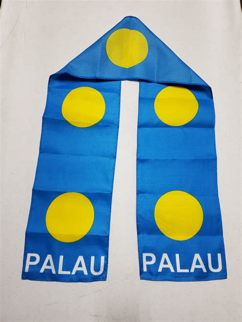 Palau Flag Design on 8" x 60" Scarf or Table Runner | flagsandstuff.com