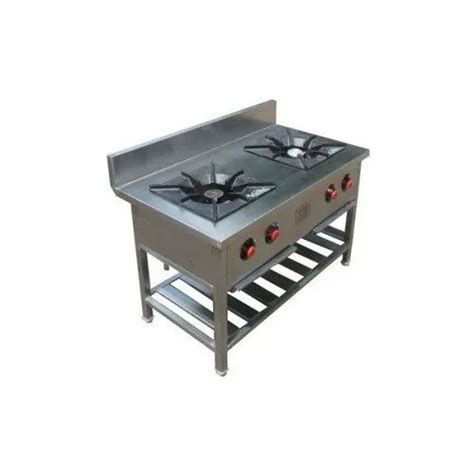 Star Inxs LPG Two Burner Indian Gas Range With Gn Pans For Restaurant