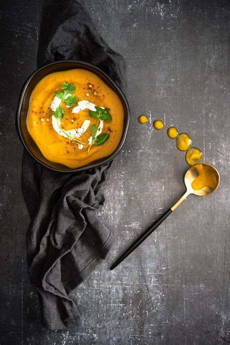 Pumpkin Lentil Soup With Cumin Delizzious Food Photography