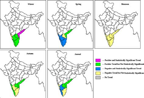 Trends in seasonal and annual precipitation in various regions of ...