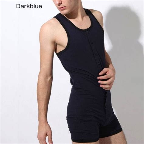 Superbody Men Bodysuit Jumpsuit Gay Men S Underwear Sexy Bodywear Cotton Sleepwear Coverall