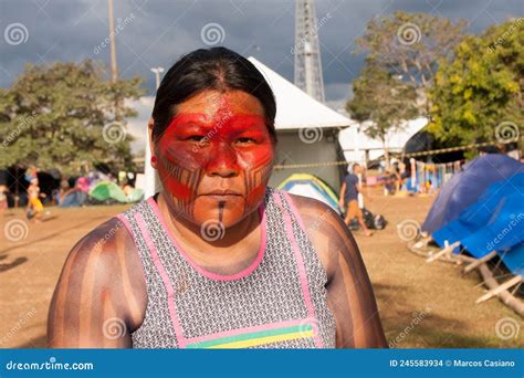 Ndios Ind Genas Fantasia Tradicional Em Bras Lia Imagem De Stock