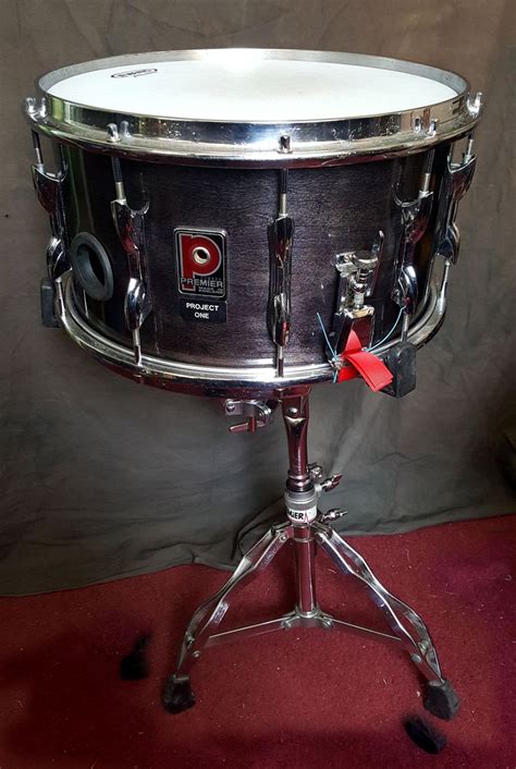 Premier Project One Snare Drum Black Shadow Finish Drums Snare Drum Percussion