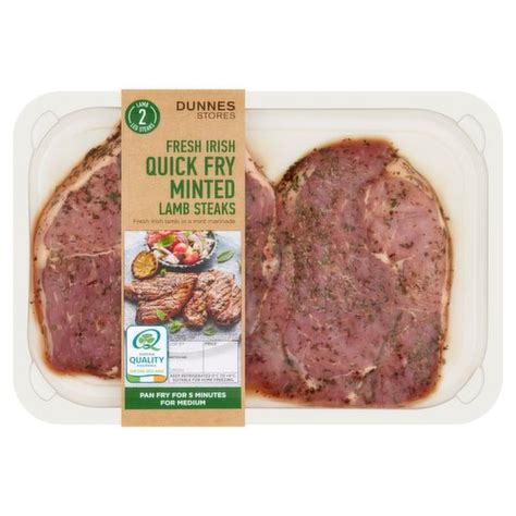 Dunnes Stores 2 Fresh Irish Quick Fry Minted Lamb Steaks 300g Dunnes Stores