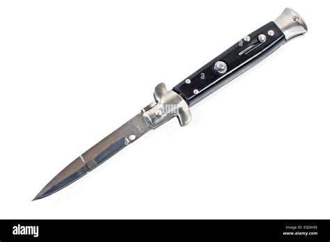 Switchblade Knife Isolated On White Stock Photo Alamy