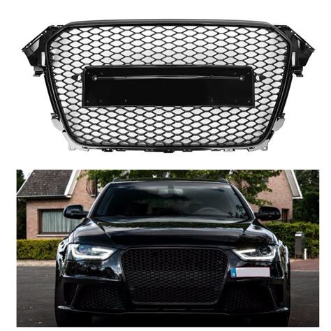 Rs4 Style Honeycomb Front Bumper Hood Grille Mesh Grill For Audi A4 S