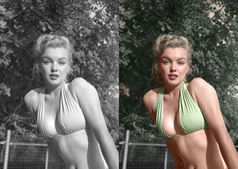 Actress Marilyn Monroe In A Bikini R Colorization