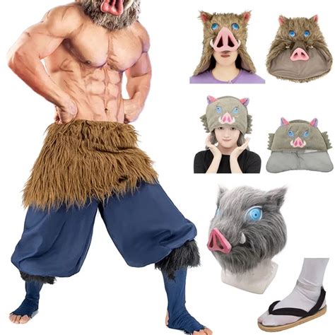 inosuke cosplay mask costume set demon slayer