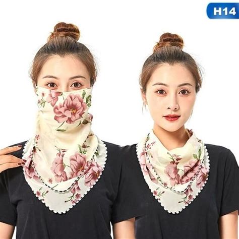 Couleur H14 Foulard Bandana en mousseline de soie pour femmes 1 pièce