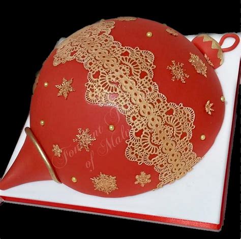 Christmas Bauble Decorated Cake By Fondant Fantasies Of CakesDecor