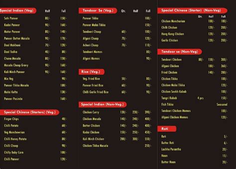 Menu At Hot N Spicy Food Junction New Delhi