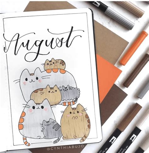 August Bullet Journal Spread Ideas Artist Hue