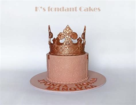 Rose Gold Royal Crown Decorated Cake By K S Fondant Cakesdecor