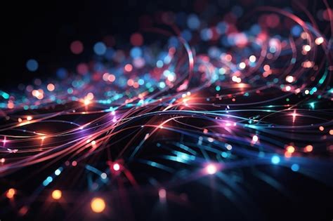 Premium Photo Fiber Optics Lights Abstract Background