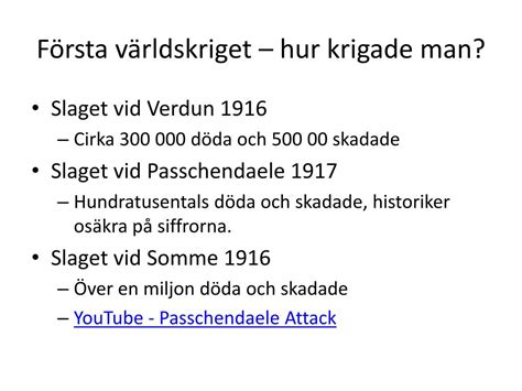 PPT Första världskriget The Great war det stora kriget PowerPoint