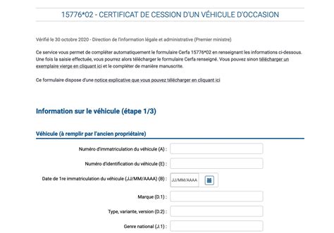 Certificat De Cession V Hicule Toutes Les D Marches