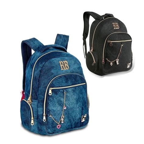 Mochila Jeans Escolar Juvenil Laptop Rb Rebecca Bonbon R