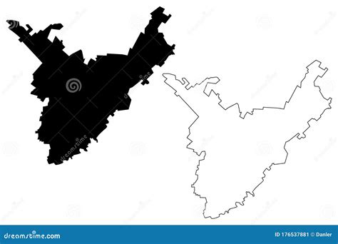 Prizren City Republic of Kosovo Map Vector Illustration, Scribble ...