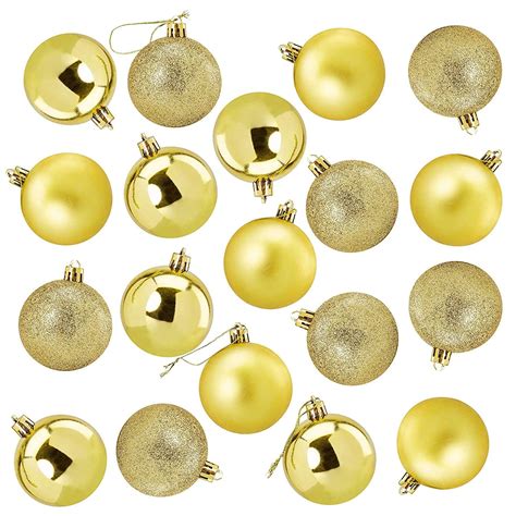 48 Pack Mini Christmas Tree Ornaments Gold Shatterproof Small Christmas Balls Decoration