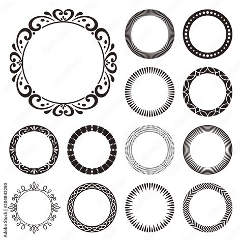 飾り系セット／Various Set of Circle Border design Stock Vector | Adobe Stock