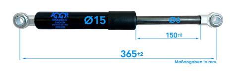 RhedexX Gasdruckfeder Gelenkkopf 365mm 150mm 50N Gasfeder