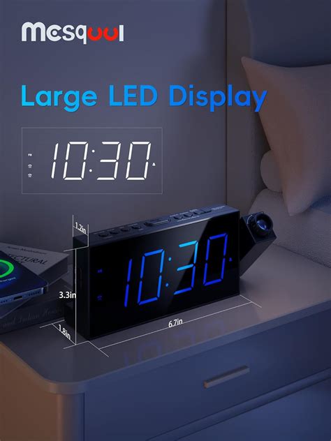 Rotatable Projection Alarm Clock With Large Led Display And Dual Alarms