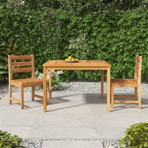 VidaXL 3 Piece Patio Dining Set Solid Wood Teak 43 3 X43 3 X30 3