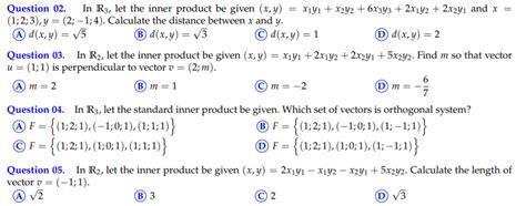 Solved Question 02 In R3 Let The Inner Product Be Given Chegg