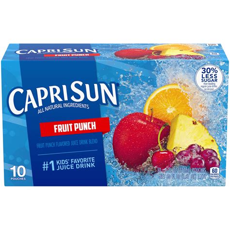 Capri Sun Fruit Punch Flavored Juice Drink Blend 10 Ct Pouches 600