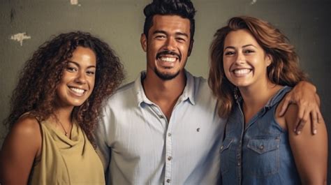 Retrato De Una Familia Feliz Posando Juntos Foto Premium