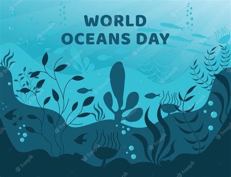 Premium Vector World Oceans Day Background Flat Design