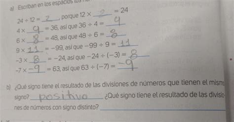 Qu Signo Tiene El Resultado De Las Divisiones De N Meros Con Signo