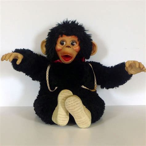 Rare Vtg Jumbo 20 Gund J Swedlin Rubber Face Feet Hands Monkey Zip