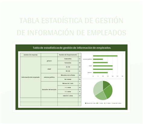 Plantilla De Excel Tabla Estad Stica De Gesti N De Informaci N De