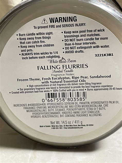 Falling Flurries Bath Body Works Candle Wick Oz New Ebay