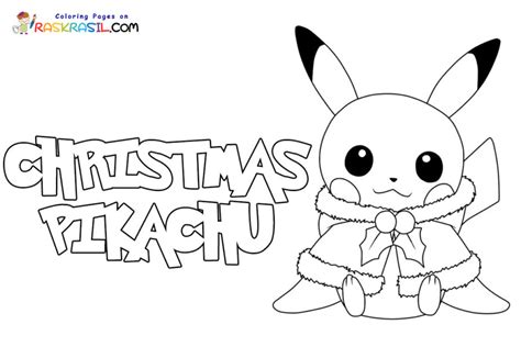 Desenhos De Pikachu No Natal Para Colorir