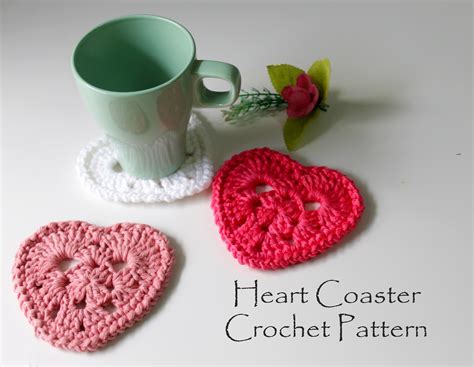 Heart Coaster PDF Crochet Pattern Granny Heart Coaster Etsy