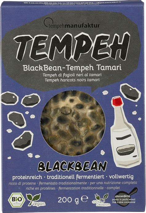 Tempehmanufaktur BlackBean Tempeh Tamari Bio 200 G Piccantino