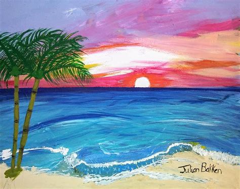 Caribbean Sunset Painting by Julian Bakken