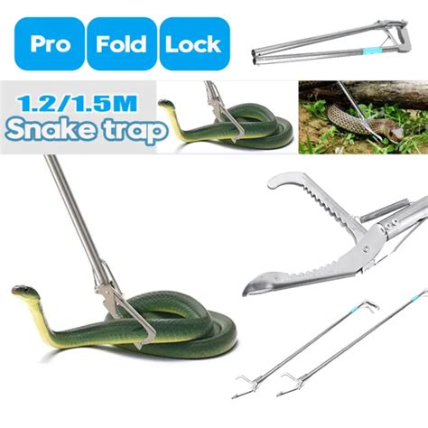 Pro Fold Lock 1 5M 1 2M Stainless Steel Handling Tools Snake Tongs