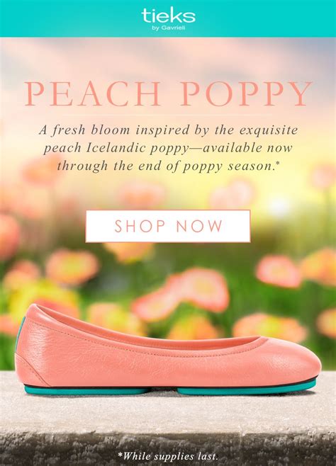 Peach Poppy Is In Bloom Tieks Tieks Ballet Flats Poppy Tieks