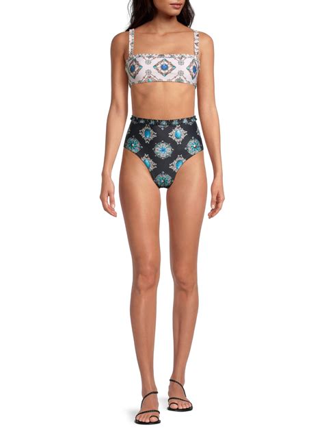 Shop Agua By Agua Bendita Alma Nopal Platero High Rise Bikini Bottom