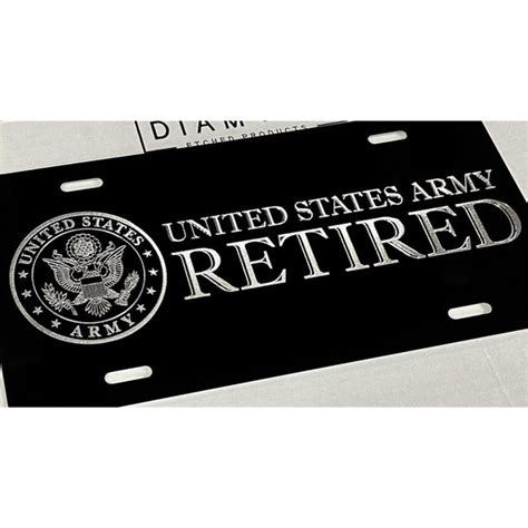 Us Army Retired License Plate Etsy